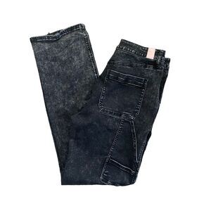 CP JEANS Cargo Black Acid Wash Jeans Size 9/29